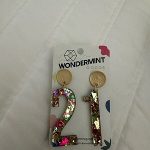 Multicolor '21' Earrings